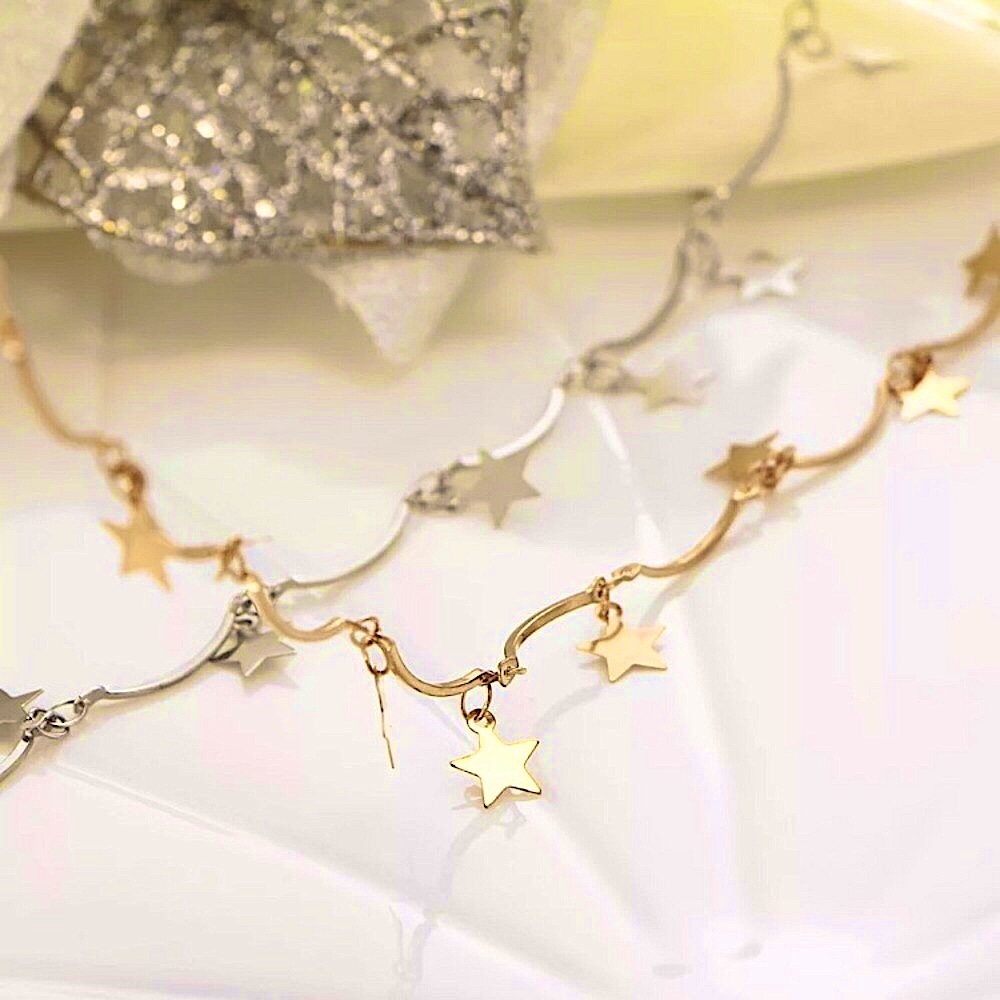🔴5/$15🔴CLEARANCE Silver Star Dainty Choker NEW - Picture 4 of 11